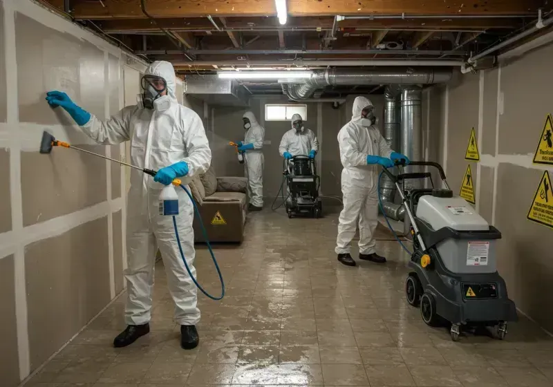 Basement Moisture Removal and Structural Drying process in Pantego, TX